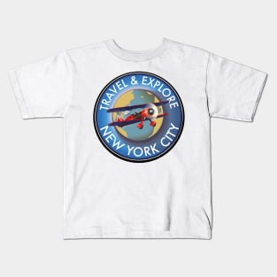 travel explore New York City logo Kids T-Shirt